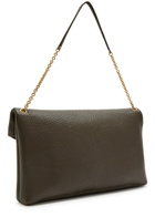 Saint Laurent Envelope Grained Leather Pouch - Khaki - One Size