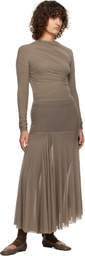 LEMAIRE Taupe Transparent Maxi Dress
