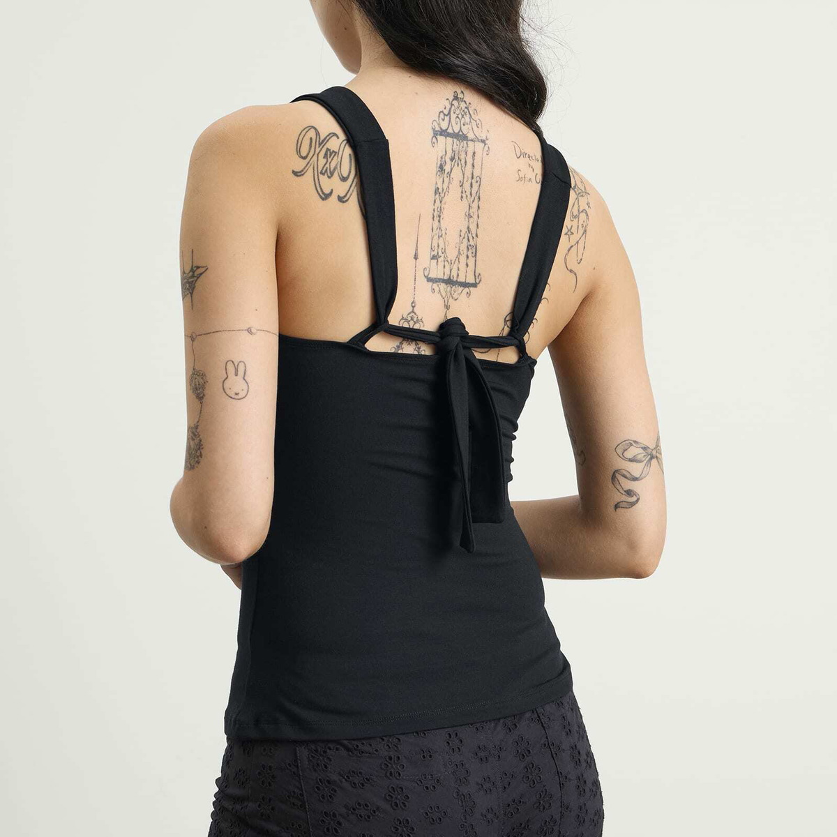 Fruity Booty Women's Twist Halter Top in Black