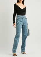 Paris Georgia Otto Off-the-shoulder Stretch-jersey Bodysuit Black