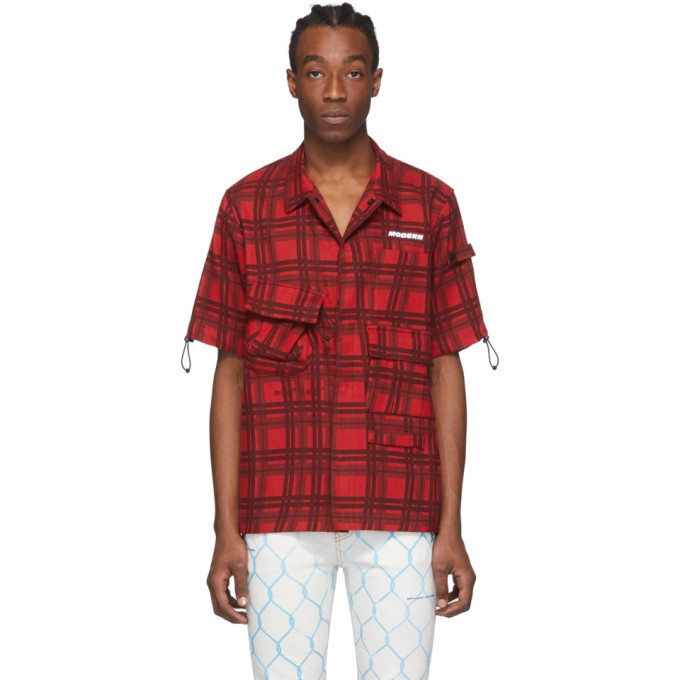 Photo: Off-White Red Check Voyager Short Sleeve Shirt