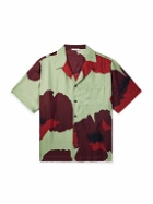 Valentino Garavani - Camp-Collar Floral-Print Silk-Twill Shirt - Green