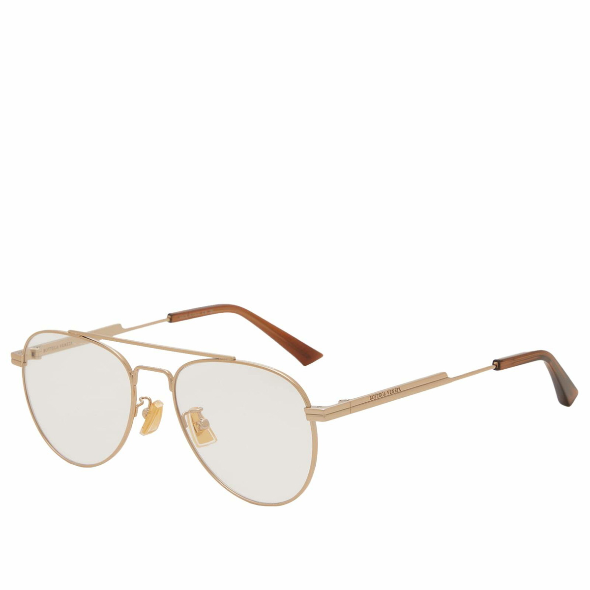 Bottega Veneta Eyewear Bottega Veneta Light Ribbon Optical Glasses in Gold/Transparent 