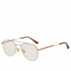 Bottega Veneta Eyewear Bottega Veneta Light Ribbon Optical Glasses in Gold/Transparent 