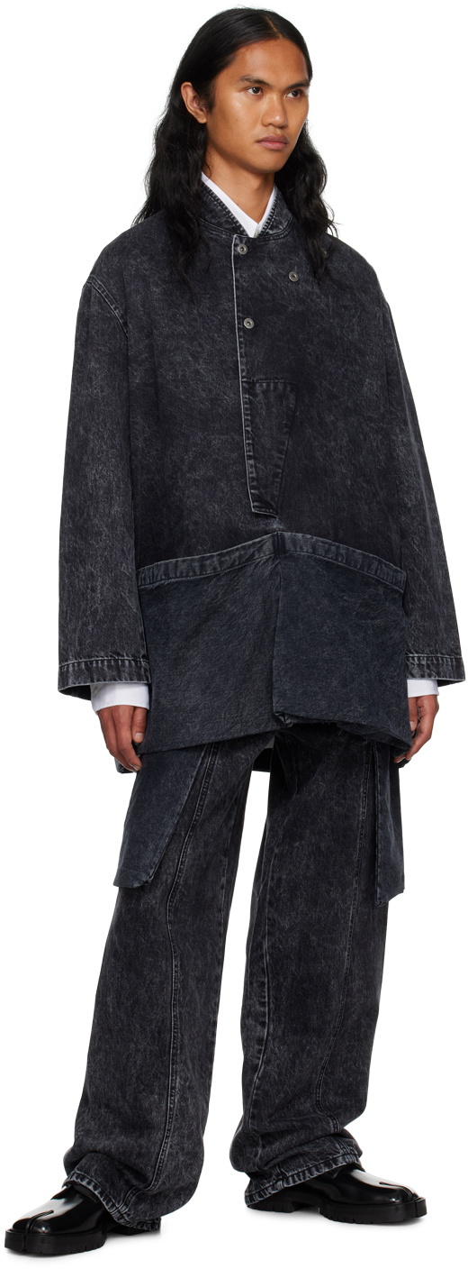 T/SEHNE Black Acid Wash Denim Jacket