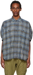 R13 Blue Oversized Boxy Shirt