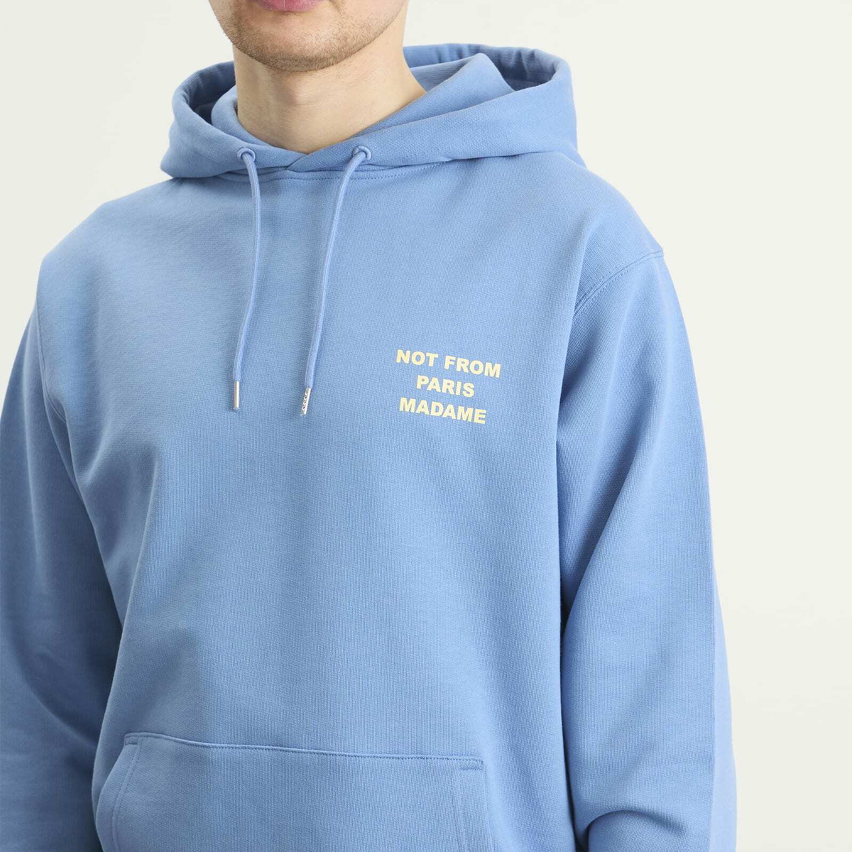 Drôle de Monsieur Men's Slogan Hoodie in Atlantic Blue
