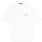 Balenciaga Men's Logo Poplin Short Sleeve Shirt in White