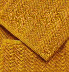 Lardini - Mustard Slim-Fit Herringbone Cotton and Linen-Blend Knitted Blazer - Yellow