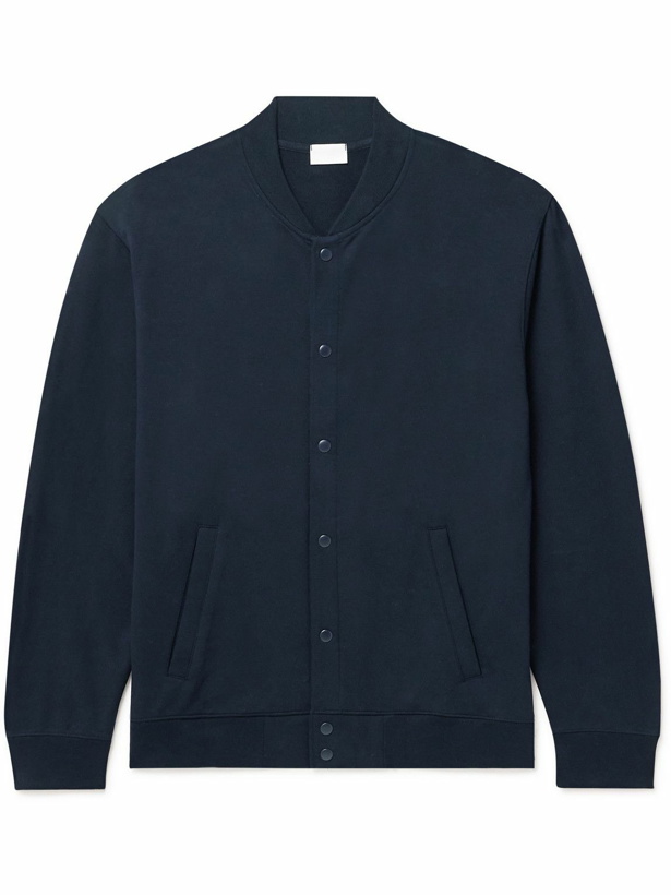 Photo: Håndværk - Stretch Pima Cotton-Jersey Bomber Jacket - Blue