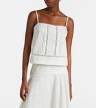 Staud Corinna embroidered cotton voile top