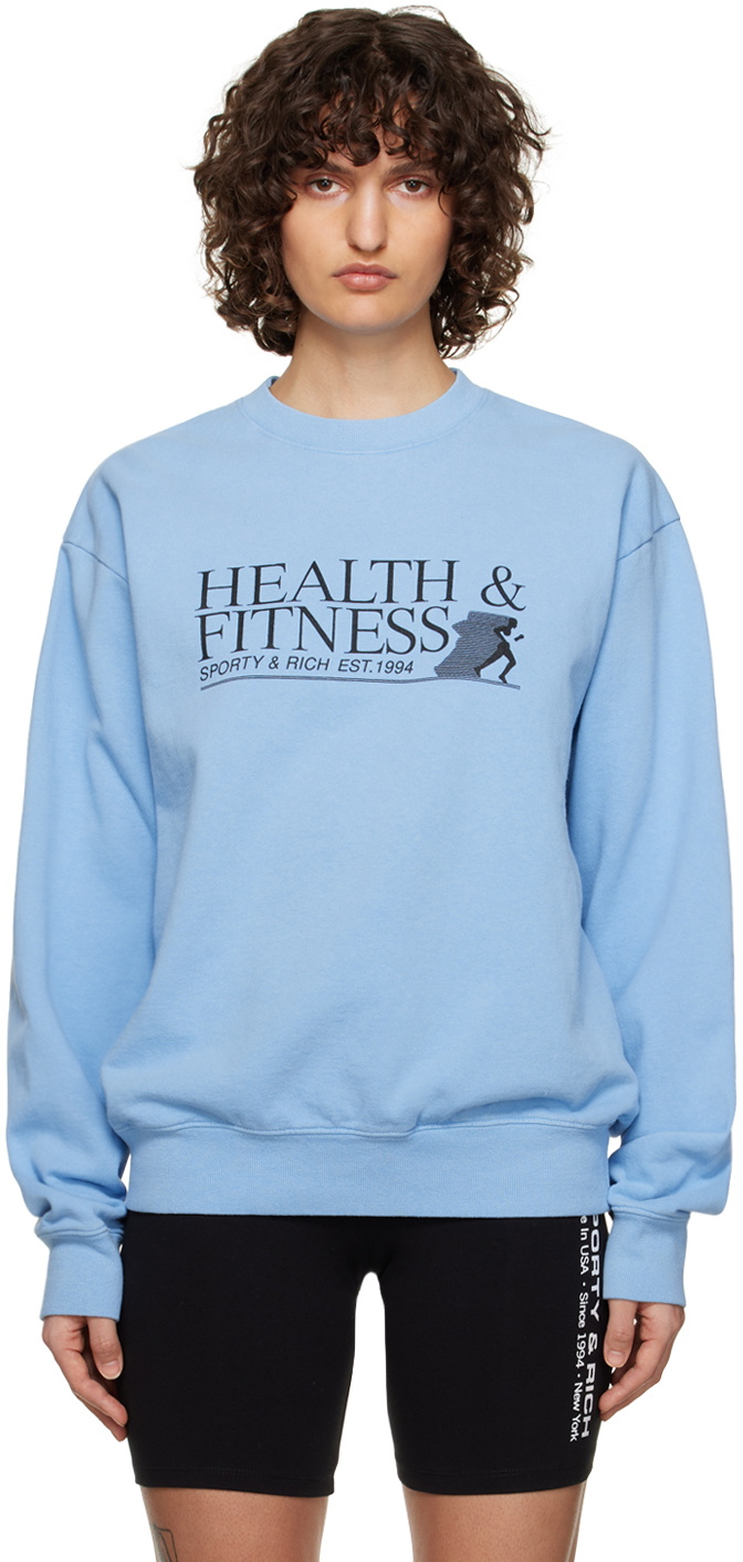 Sporty & Rich Blue 'Health & Fitness' Sweatshirt Sporty & Rich