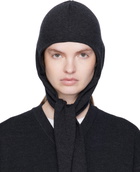LEMAIRE Gray Fine Wool Head Scarf Hood