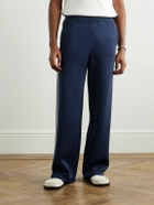 Wales Bonner - Straight-Leg Striped Knitted Track Pants - Blue