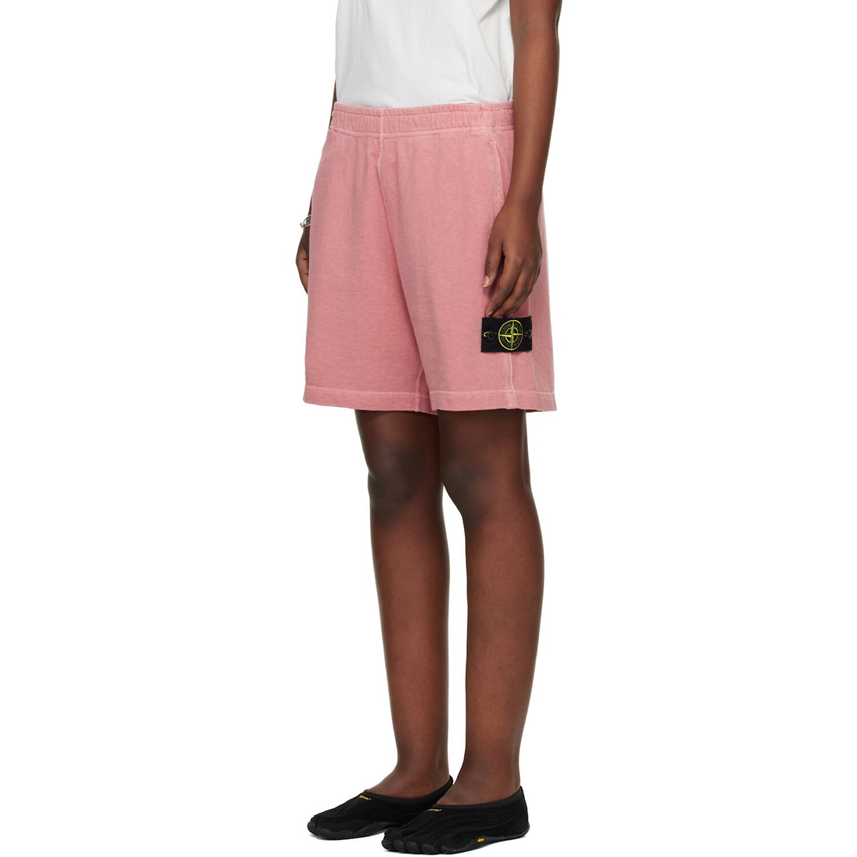 Stone Island Pink 6200014 Malfilé Fleece Old Effect Shorts