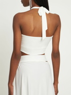 ALEXANDRE VAUTHIER - Halter Neck Jersey Bandeau Top W/ Ring