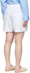 Tekla White Organic Cotton Pyjama Shorts