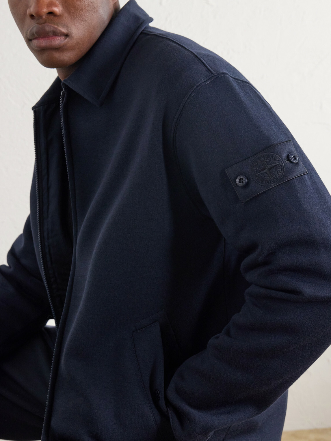 Stone Island - GHOST Wool and Cotton-Blend Zip-Up Sweater - Blue