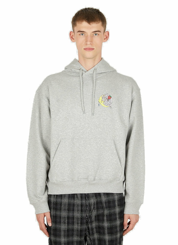 Photo: Perennial Will Sheldon Print Hooded Sweatshirt in Grey
