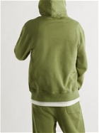 OLIVER SPENCER LOUNGEWEAR - Harris Organic Fleece-Back Cotton-Jersey Hoodie - Green