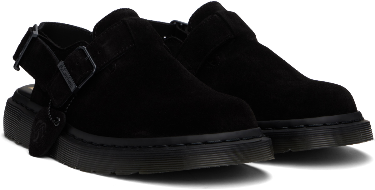 Dr. Martens Black Jorge Made In England Suede Slingback Mules Dr