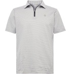 Bogner - Aires Striped Cotton and Linen-Blend Half-Zip Golf Polo Shirt - Green