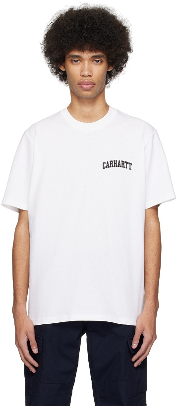 Photo: Carhartt Work In Progress White University Script T-Shirt