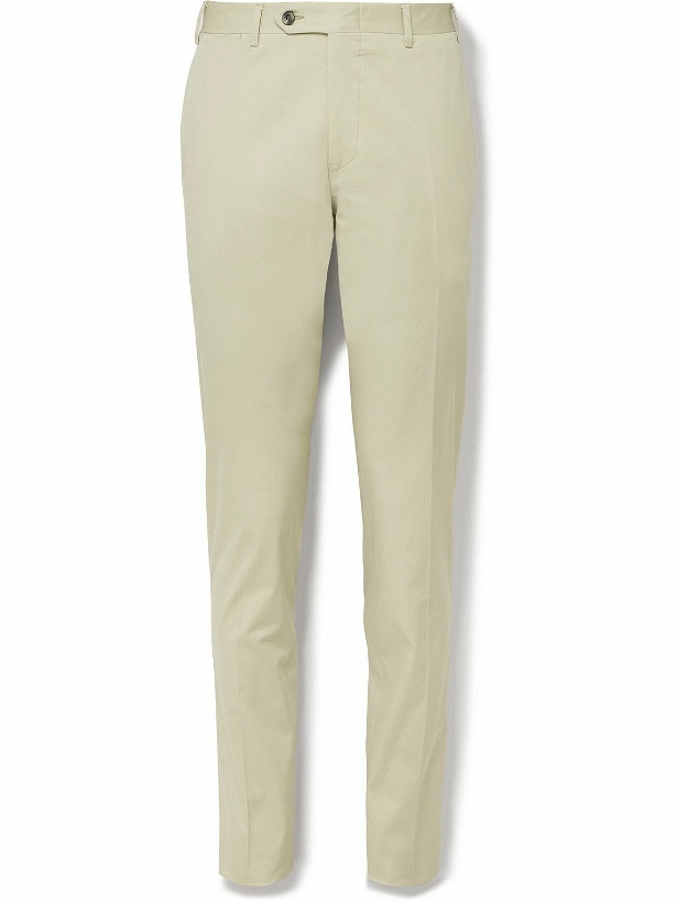 Photo: Canali - Kei Slim-Fit Cotton-Blend Suit Trousers - Neutrals