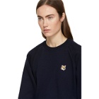 Maison Kitsune Navy Fox Head Patch Sweatshirt