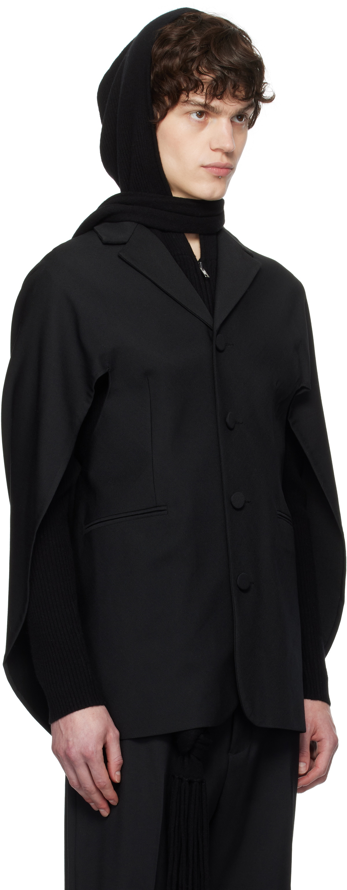 AARON ESH Black Draped Back Blazer