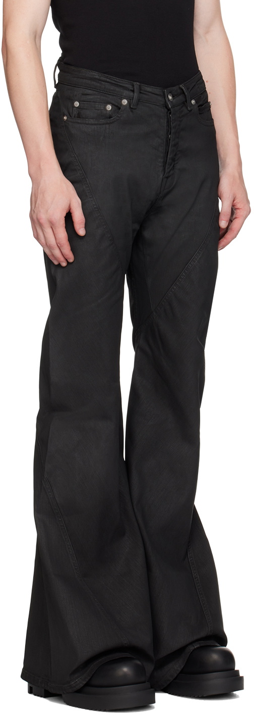 Rick Owens DRKSHDW Black Porterville Bias Bootcut Jeans Rick