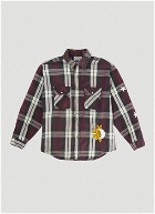 Scalloped Flannel Shirt in Burgundy