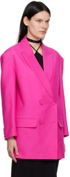 Valentino Pink Double-Breasted Blazer