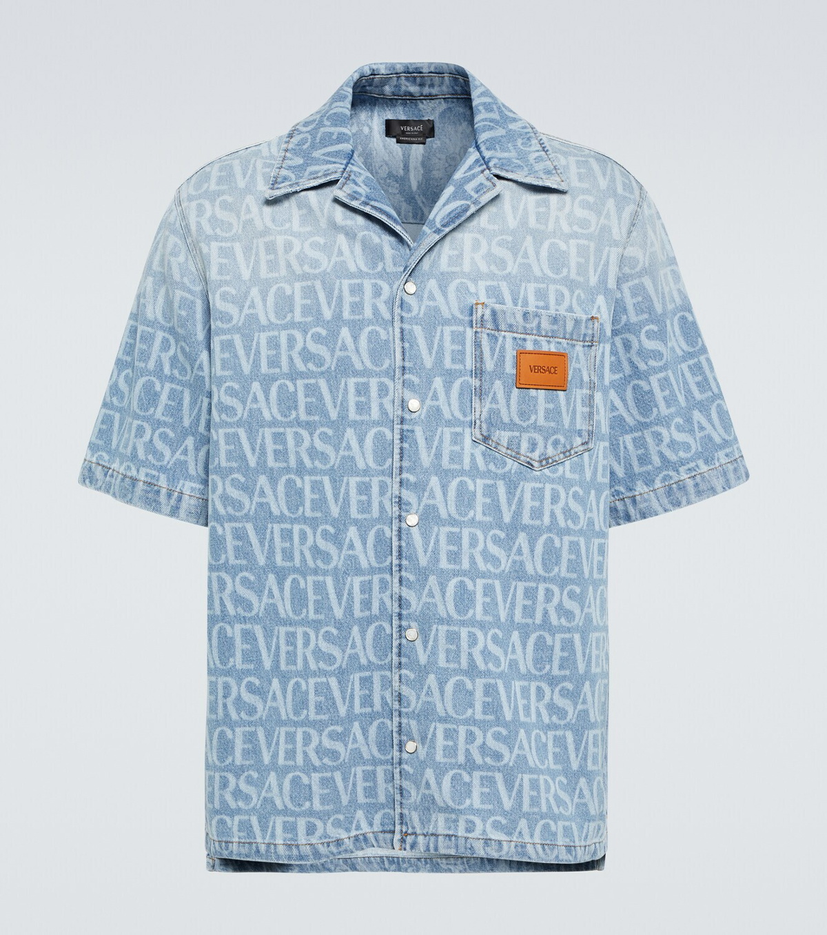 Versace Logo denim shirt