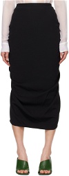 Dries Van Noten Black Pleated Midi Skirt