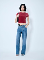 Alexander Wang Dip-Side Jeans With Exposed Lace Underwear