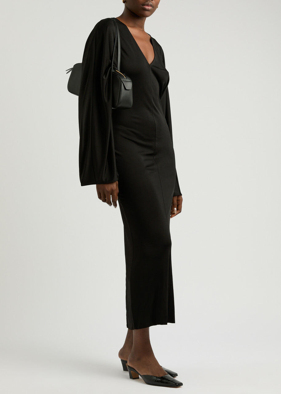 khaite jersey dress Minter Midi Black Khaite notes-live-up-8/6/26