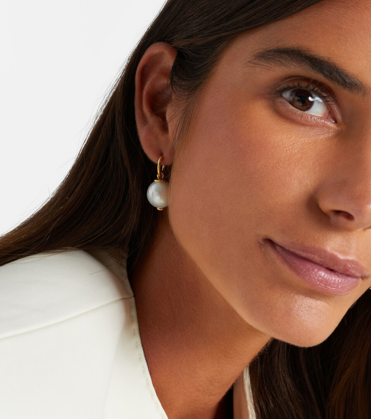 Octavia Elizabeth 18kt gold drop earrings with diamonds and pearls