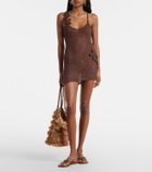 Bananhot Maris open-knit lamé minidress