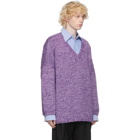 Loewe Purple and White Wool Oversized Sweater