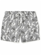 James Perse - Straight-Leg Camouflage-Print Cotton Oxford Drawstring Shorts - Gray