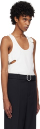 Courrèges White 90's Rib Cut Out Tank Top