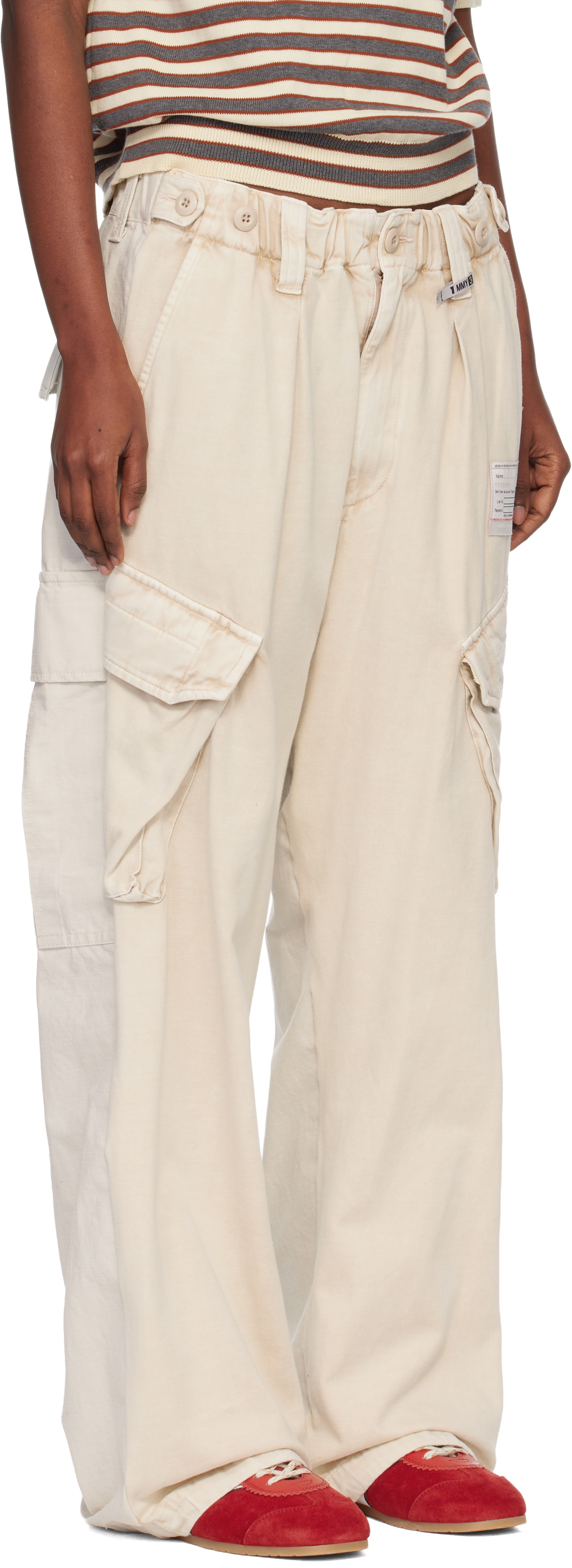 Maison MIHARA YASUHIRO Off-White Front Back Combined Cargo Pants