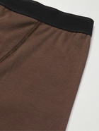 TOM FORD - Grosgrain-Trimmed Stretch-Cotton Jersey Long Johns - Brown