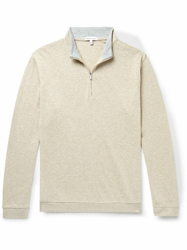 Photo: Peter Millar - Crown Comfort Cotton-Blend Piqué Half-Zip Sweatshirt - Neutrals