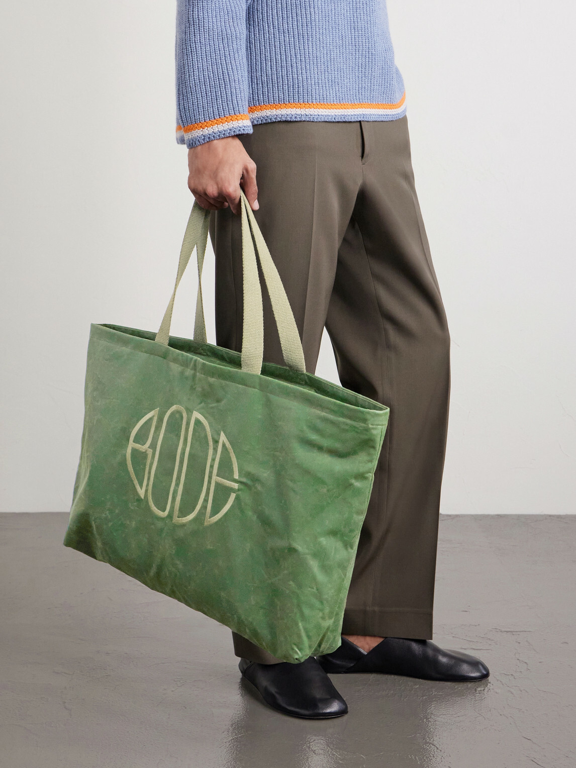 BODE - Logo-Embroidered Waxed-Cotton Tote Bag