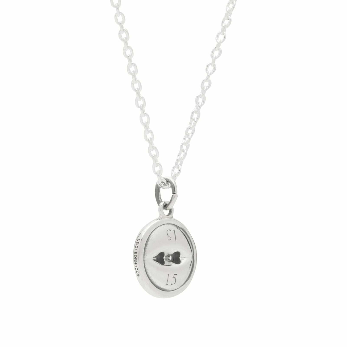 Neighborhood Men's Button Necklace in Silver 