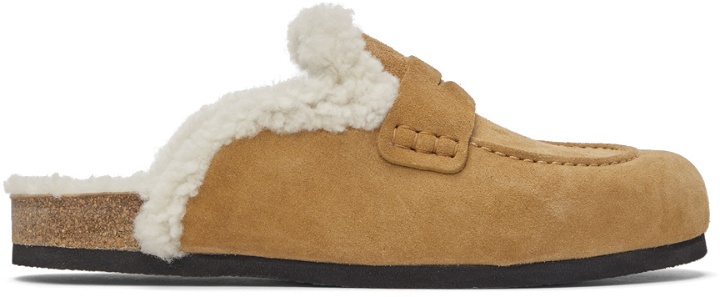 Photo: JW Anderson Beige Suede Shearling Loafers