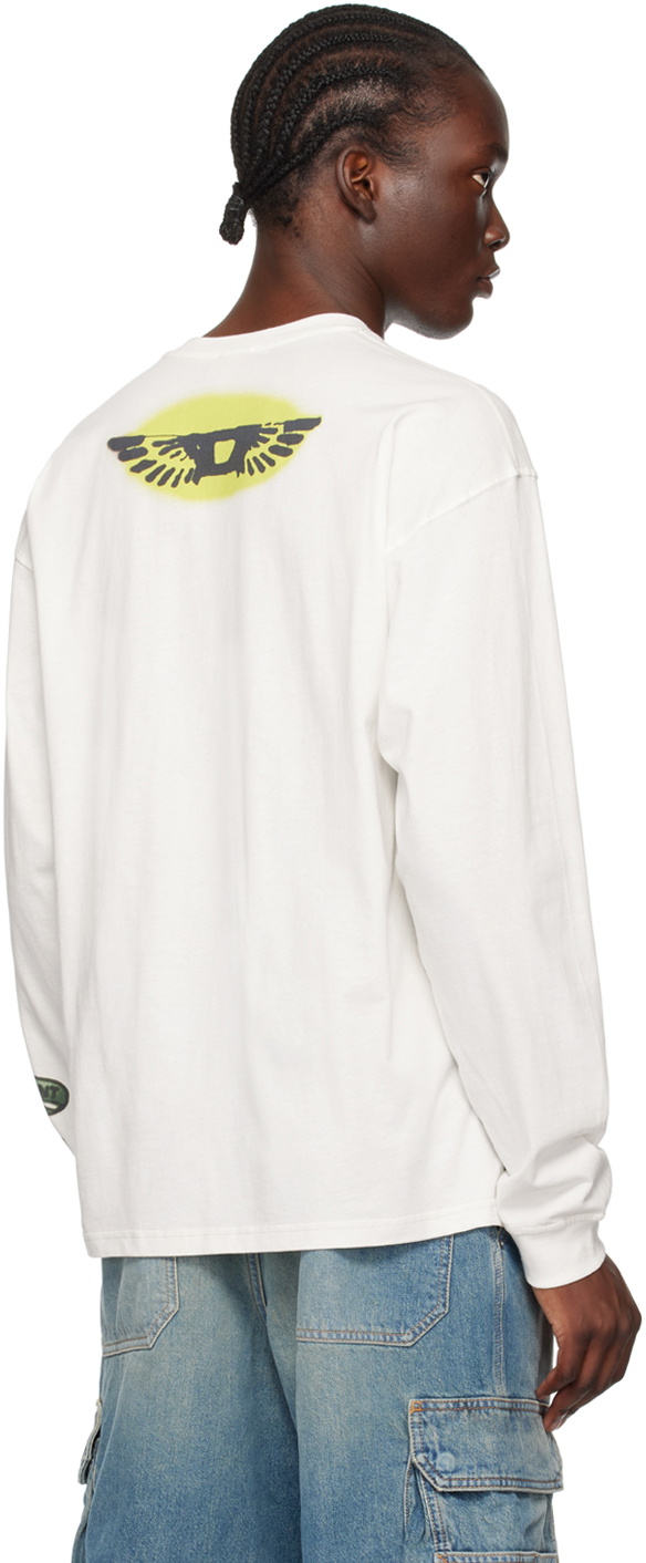 【DIESEL】T-Boxt-Ls-Q9 Diesel White T-Boxt-Ls-Q9 Long Sleeve T-Shirt Diesel