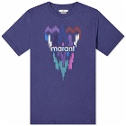 Isabel Marant Étoile Women's Zewel Ikat Logo Print T-Shirt in Indigo